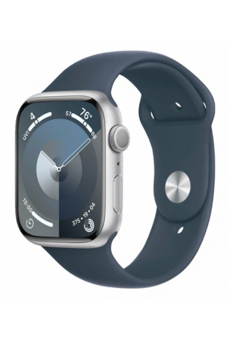 Умные часы Apple Watch Series 9 GPS 41 мм Aluminium Case with Sport Band (S/M) (серебристый/штормовой синий) 
