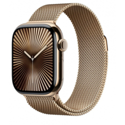Умные часы Apple Watch Series 10 GPS 42 мм Titanium Case with Milanese Loop (M/L) (золотой/золотой)