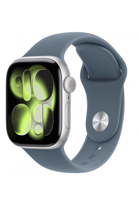 Умные часы Apple Watch Series 11 GPS 46 мм Aluminium Case with Sport Band (M/L) (серебристый/синий) 