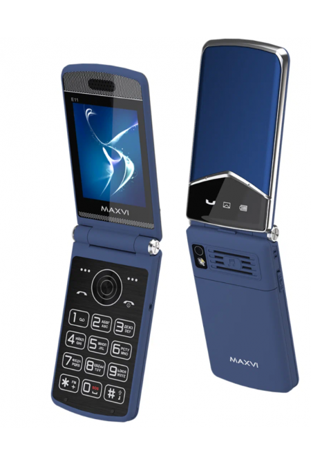 Телефон MAXVI E11 Blue/Silver (синий/серебристый) 