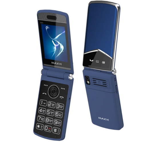 Телефон MAXVI E11 Blue/Silver (синий/серебристый) 