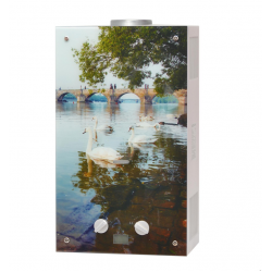 Проточный газовый водонагреватель Genberg 210.01 Декор (Мост) (белый/рисунок)