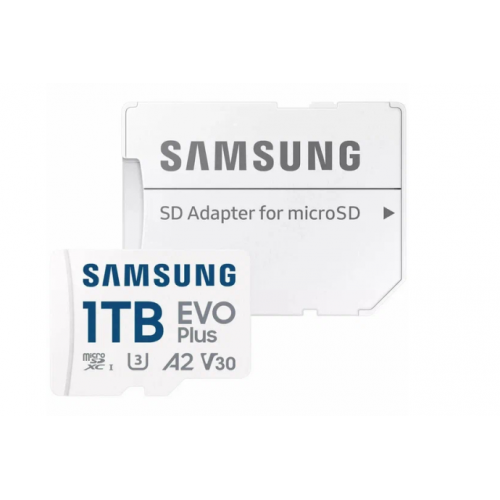 Карта памяти Samsung microSDXC MB-MC1T0SA EVO Plus V30 A2 1TB + SD адаптер 