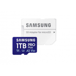Карта памяти Samsung microSDXC PRO Plus Class 10 A2 V30 UHS-I (U3) W 130 МБ/с R 180 МБ/с (MB-MD1T0SA/EU) 1TB + SD адаптер