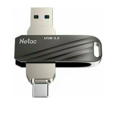 Флешка Netac US1 USB3.2 64GB (NT03US11C-064G-32BK) (черный/серебристый) 